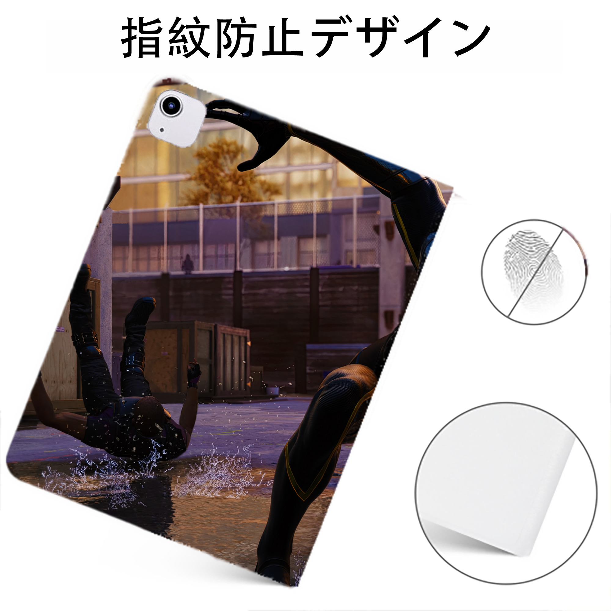 （画像用） Spider Man スパイダーマン IPadケース ペンホルダー付き ブックスタイルデザイン